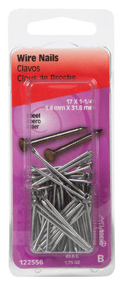 HILLMAN Anchor Wire 1-1/4 in. Wire Bright Steel Nail Flat Head