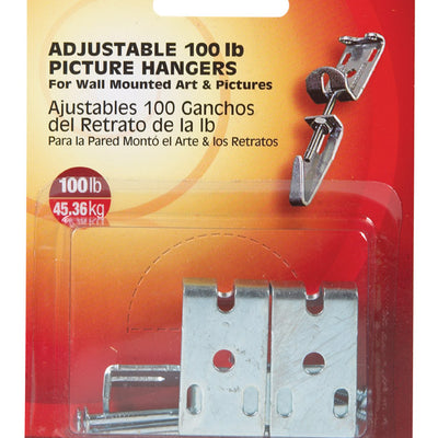 HILLMAN AnchorWire Zinc Silver Adjustable Picture Hanger 100 lb 2 pk