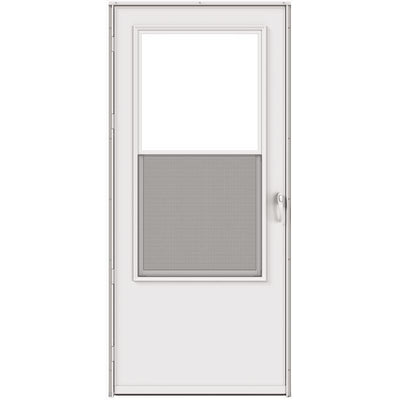 Larson 81 in. H X 36 in. W Vinyl/Wood White Mid-View Reversible Self-Storing Storm Door