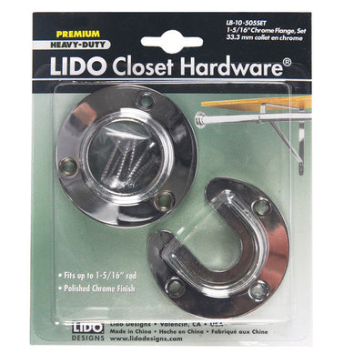 Lido 1-1/4 in. L X 1-5/16 in. D Polished Chrome Steel Closet Flange Set