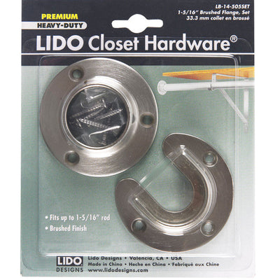Lido 1-5/16 in. D Brushed Steel Closet Flange Set