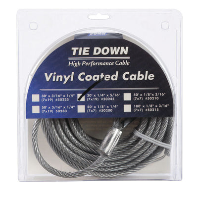 Tie Down Engineering 1/4 in. D X 30 ft. L Vinyl Coated Galvanized Steel Aircraft Cable