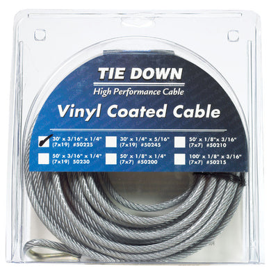 Tie Down Engineering 3/16 in. D X 30 ft. L Vinyl Coated Galvanized Steel Aircraft Cable