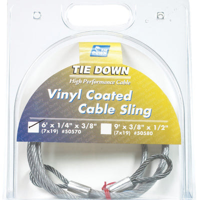 Tie Down Engineering 1/4 in. D X 6 ft. L Clear Vinyl Galvanized Steel Cable Sling