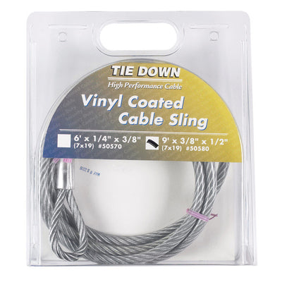 Tie Down Engineering 3/8 in. D X 9 ft. L Clear Vinyl Galvanized Steel Cable Sling