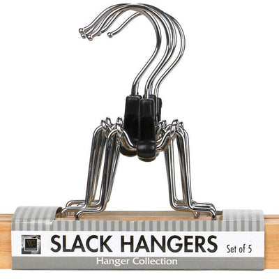 Whitmor 6-1/2 in. H X 1 in. W X 9 in. L Wood White Slack Hanger 5 pk