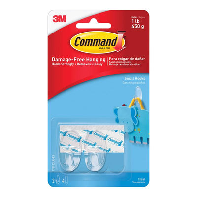 3M Command Small Plastic Hook 2.375 in. L