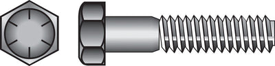 HILLMAN 1 in. D X 4 in. L Heat Treated Steel Hex Head Cap Screw 10 pk