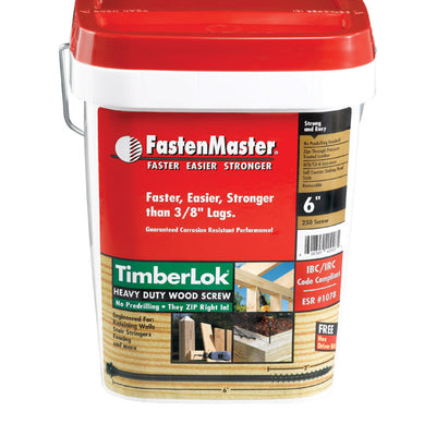 FastenMaster TimberLOK No. 10 X 6 in. L Hex Epoxy Coarse Wood Screws 250 pk