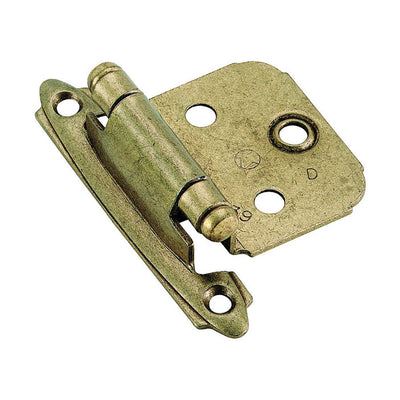 Amerock 1-3/4 in. W X 2-3/4 in. L Burnished Brass Steel Self-Closing Hinge 2 pk