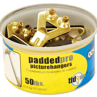 OOK Brass-Plated Padded Picture Hanger 50 lb 10 pk