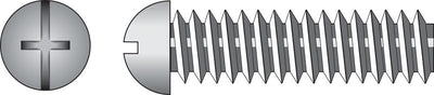 HILLMAN No. 1/4-20 Ga. X 1-3/4 in. L Combination Round Head Zinc-Plated Steel Machine Screws 100 pk