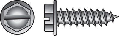 HILLMAN No. 6 Ga. X 3/4 in. L Slotted Hex Washer Head Sheet Metal Screws 100 pk