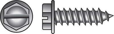 HILLMAN No. 6 Ga. X 1 in. L Slotted Hex Washer Head Sheet Metal Screws 100 pk