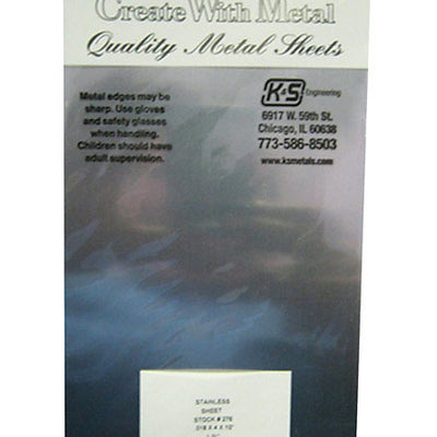 K&S 10 in. L X 4 in. W Stainless Steel Sheet Metal