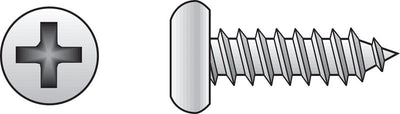 HILLMAN No. 12 Ga. X 3/4 in. L Phillips Pan Head Sheet Metal Screws 100 pk