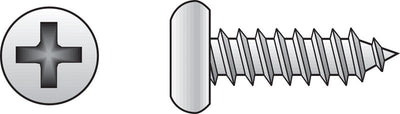 HILLMAN No. 6 Ga. X 1 in. L Phillips Pan Head Sheet Metal Screws 100 pk