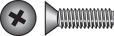 HILLMAN No. 10-24 Ga. X 1/2 in. L Phillips Flat Head Zinc-Plated Steel Machine Screws 100 pk