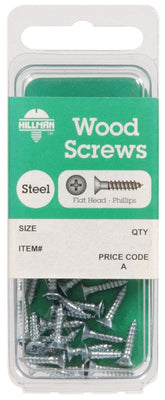 HILLMAN No. 8 X 1-1/2 in. L Phillips Zinc-Plated Coarse Wood Screws 10 pk