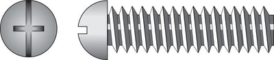 HILLMAN No. 6-32 Ga. X 1/4 in. L Combination Round Head Zinc-Plated Steel Machine Screws 100 pk