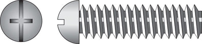 HILLMAN No. 8-32 Ga. X 1/2 in. L Combination Round Head Zinc-Plated Steel Machine Screws 100 pk