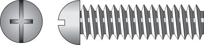 HILLMAN No. 1/4-20 Ga. X 1 in. L Combination Round Head Zinc-Plated Steel Machine Screws 100 pk