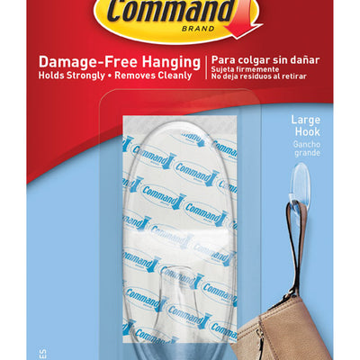 3M Command Large Plastic Hook 3.375 in. L