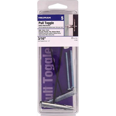 HILLMAN Rawl 3/16 in. D X 2-1/2 in. L Round Plastic RH Combo Strap Toggle 2 pk