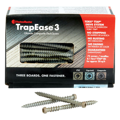 FastenMaster TrapEase No. 10 X 2-1/2 in. L Beach Dune Torx Ttap Flat Head Composite Deck Screws 75 p