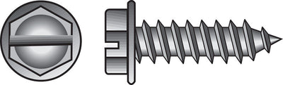HILLMAN No. 8 Ga. X 1/2 in. L Slotted Hex Washer Head Sheet Metal Screws 100 pk