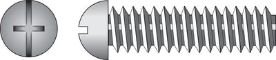 HILLMAN No. 8-32 Ga. X 1-3/4 in. L Combination Round Head Zinc-Plated Steel Machine Screws 100 pk