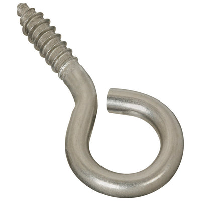 National Hardware 0.26 in. D X 2-5/8 in. L Brushed Stainless Steel Screw Eye 120 lb. cap.