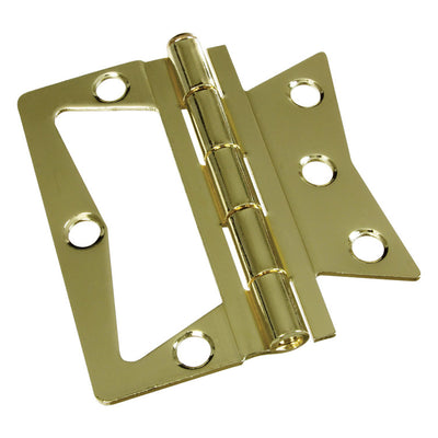 National Hardware 3-1/2 in. L Brass-Plated Surface-Mounted Hinge 2 pk