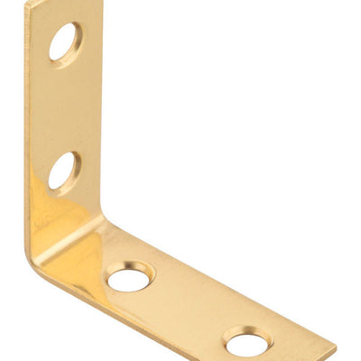 National Hardware 1-1/2 in. H X 5/8 in. W X 0.06 in. D Solid Brass Inside Corner Brace