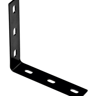 National Hardware 7.1 in. H X 1.5 in. W X 0.125 in. D Black Carbon Steel Inside/Outside Corner Brace