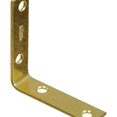 National Hardware 3 in. H X 0.75 in. W X 0.11 in. D Brass-Plated Steel Inside Corner Brace