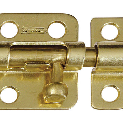 National Hardware 2 in. L Brass-Plated Solid Brass Barrel Bolt