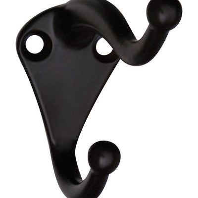 National Hardware 2.75 in. L Oil Rubbed Bronze Brown Zinc Coat/Hat Hook 35 lb. cap. 2 pk