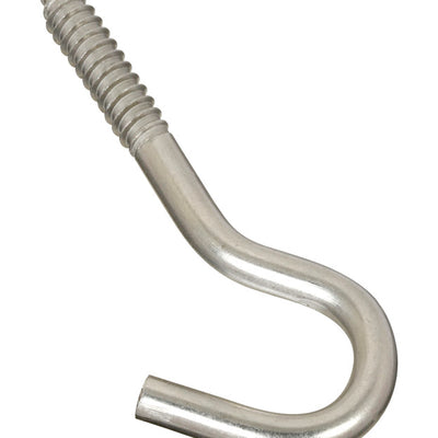 National Hardware Large Silver Stainless Steel 4-7/8 in. L Screw Hook 220 lb