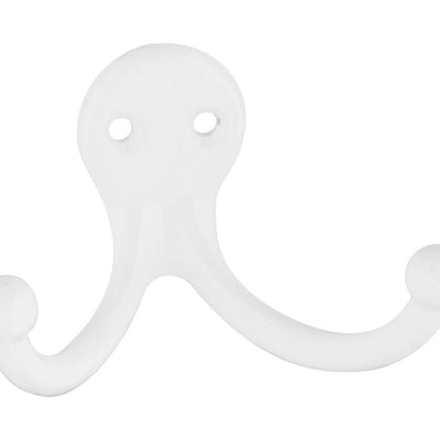 National Hardware 4 in. L White Zinc Double Clothes Hook 35 lb. cap.
