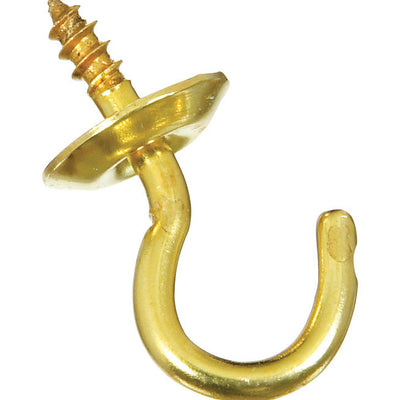 National Hardware Small Gold Solid Brass 1/2 in. L Cup Hook
