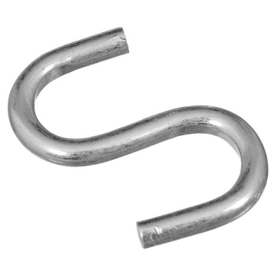 National Hardware Small Zinc-Plated Silver Steel 1 in. L Open S-Hook 6 pk
