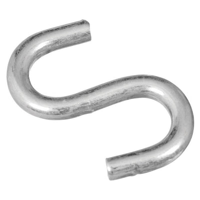 National Hardware Zinc-Plated Silver Steel 1-1/2 in. L Open S-Hook 4 pk