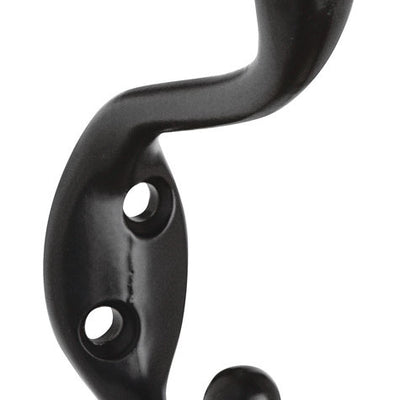 National Hardware 3.3 in. L Oil Rubbed Bronze Black Zinc Hook 75 lb. cap.