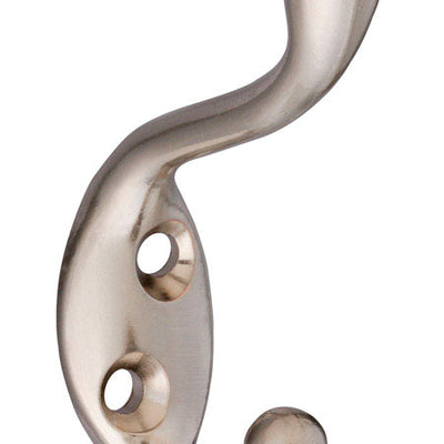 National Hardware 3.3 in. L Satin Nickel Silver Zinc Coat/Hat Hook 75 lb. cap.