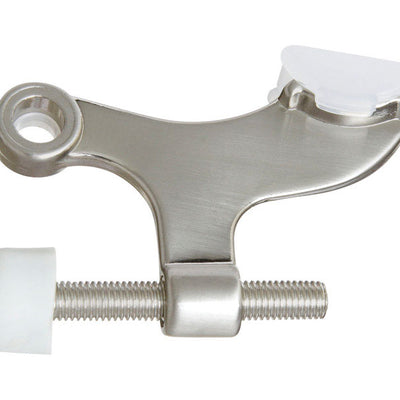 National Hardware Zinc w/Rubber Tip Satin Nickel Silver Hinge Pin Door Stop Mounts to door .5 in.