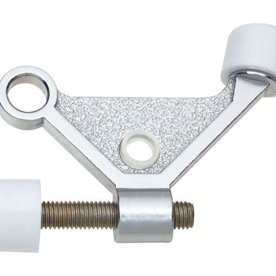 National Hardware Zinc w/Rubber Tip Satin Chrome Hinge Pin Door Stop Mounts to door hinge .5 in.