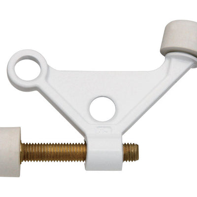 National Hardware Zinc w/Rubber Tip White Hinge Pin Door Stop Mounts to door .5 in.