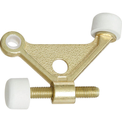 National Hardware Zinc w/Rubber Tip Brass Gold Hinge Pin Door Stop Mounts to door .6 in.