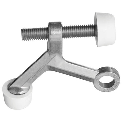 National Hardware Zinc Satin Nickel Silver Hinge Pin Door Stop Mounts to door .5 in.